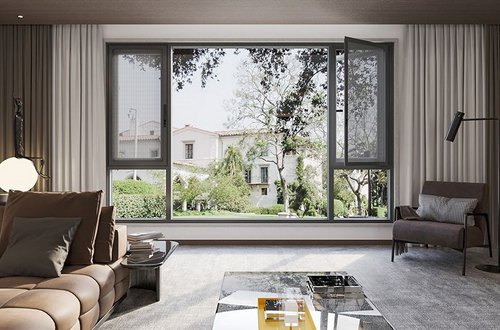 Finestra a battente in alluminio con apertura verso l'esterno GD110B