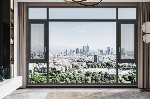 Finestra a battente in alluminio con apertura verso l'esterno GD112