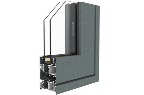 Finestra a ribalta in alluminio con apertura verso l'interno, GD73